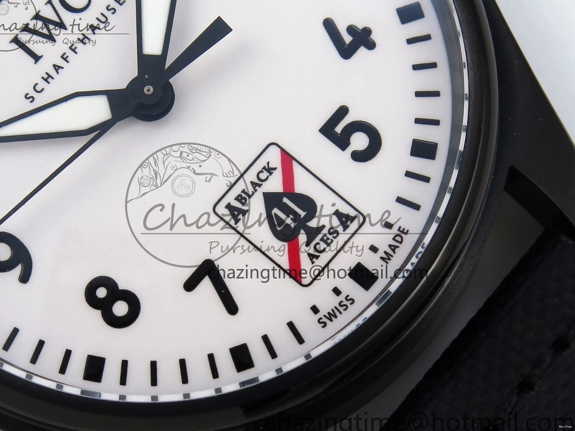 MIROTIME 0129 Pilot Black Ace BLSF 1:1 Best Edition White Lume Dial on Black Nylon Strap MIYOTA OnTrend 7021